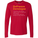 T-Shirts Red / Small Software Developer Men's Premium Long Sleeve