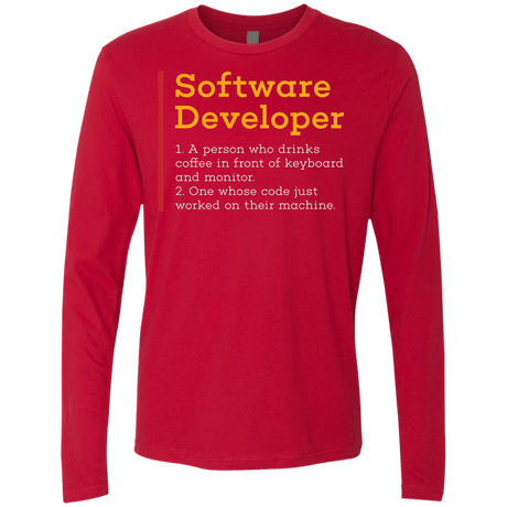 T-Shirts Red / Small Software Developer Men's Premium Long Sleeve