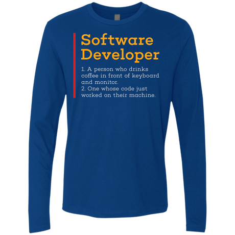 T-Shirts Royal / Small Software Developer Men's Premium Long Sleeve