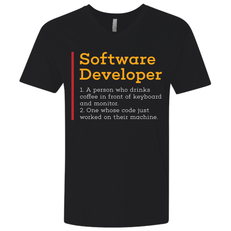 T-Shirts Black / X-Small Software Developer Men's Premium V-Neck