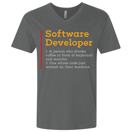 T-Shirts Heavy Metal / X-Small Software Developer Men's Premium V-Neck