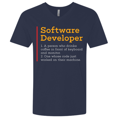T-Shirts Midnight Navy / X-Small Software Developer Men's Premium V-Neck