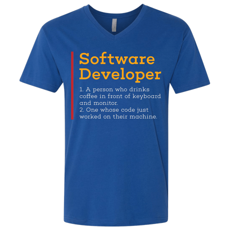 T-Shirts Royal / X-Small Software Developer Men's Premium V-Neck