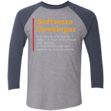 T-Shirts Premium Heather/Vintage Navy / X-Small Software Developer Men's Triblend 3/4 Sleeve
