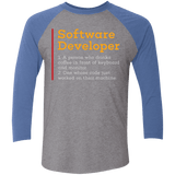 T-Shirts Premium Heather/Vintage Royal / X-Small Software Developer Men's Triblend 3/4 Sleeve