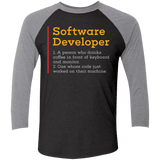 T-Shirts Vintage Black/Premium Heather / X-Small Software Developer Men's Triblend 3/4 Sleeve