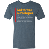 T-Shirts Indigo / Small Software Developer Men's Triblend T-Shirt