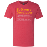 T-Shirts Vintage Red / Small Software Developer Men's Triblend T-Shirt