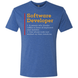 T-Shirts Vintage Royal / Small Software Developer Men's Triblend T-Shirt