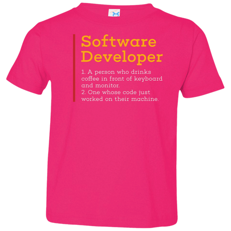 T-Shirts Hot Pink / 2T Software Developer Toddler Premium T-Shirt