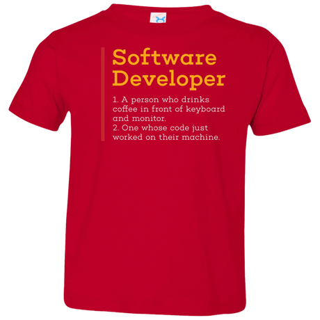 T-Shirts Red / 2T Software Developer Toddler Premium T-Shirt