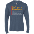 T-Shirts Indigo / X-Small Software Developer Triblend Long Sleeve Hoodie Tee