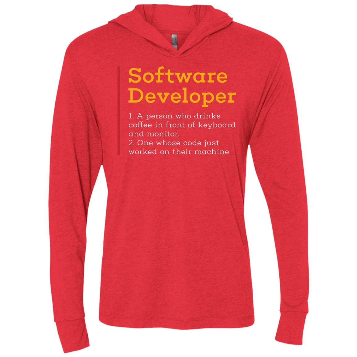 T-Shirts Vintage Red / X-Small Software Developer Triblend Long Sleeve Hoodie Tee
