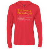 T-Shirts Vintage Red / X-Small Software Developer Triblend Long Sleeve Hoodie Tee