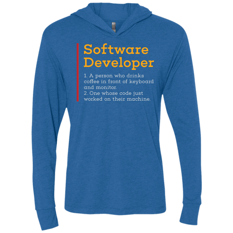 T-Shirts Vintage Royal / X-Small Software Developer Triblend Long Sleeve Hoodie Tee