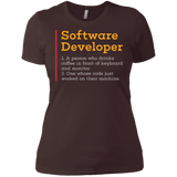 T-Shirts Dark Chocolate / X-Small Software Developer Women's Premium T-Shirt