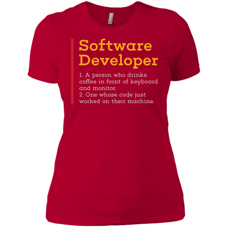 T-Shirts Red / X-Small Software Developer Women's Premium T-Shirt