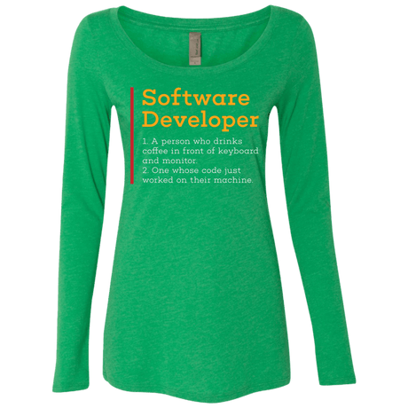 T-Shirts Envy / Small Software Developer Women's Triblend Long Sleeve Shirt