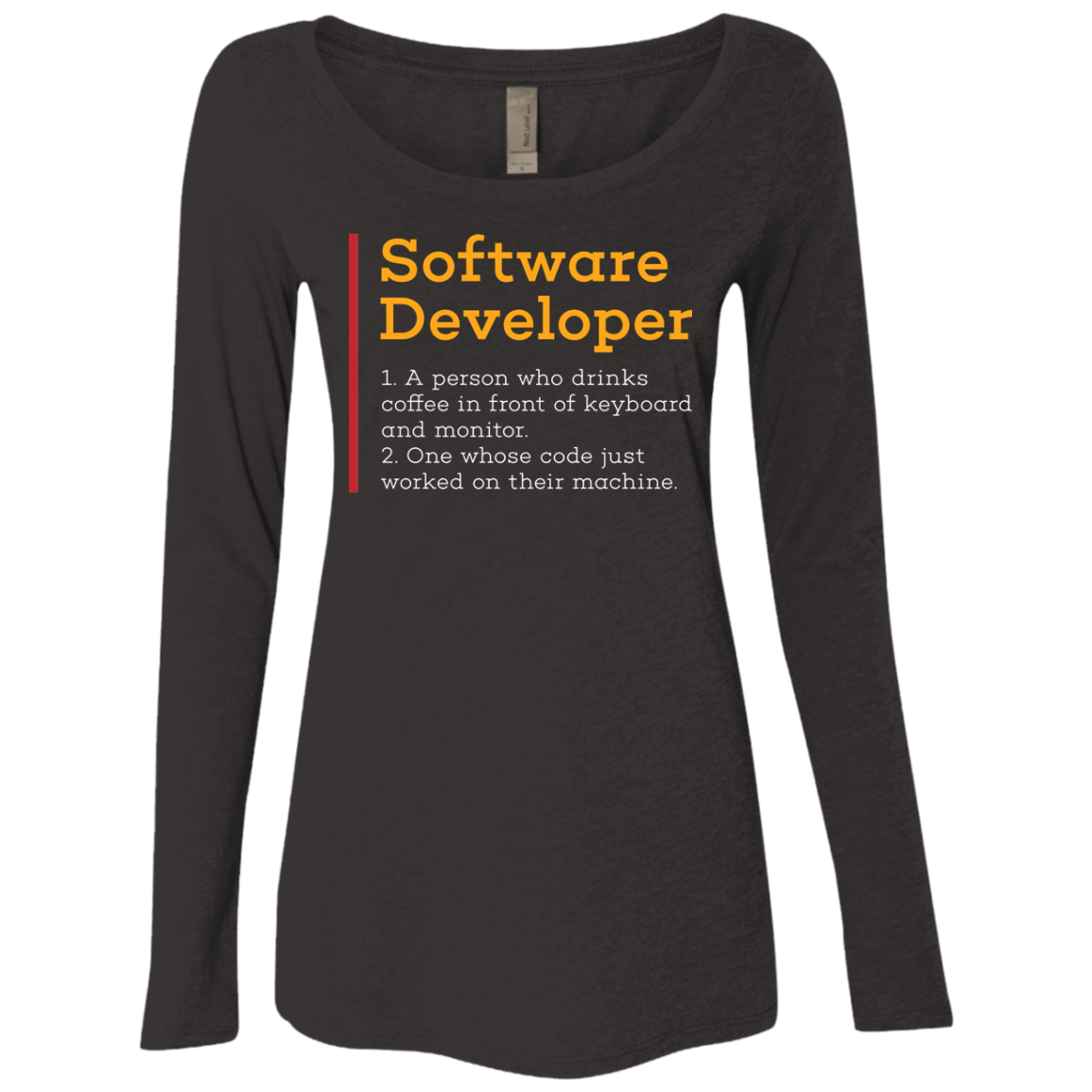 T-Shirts Vintage Black / Small Software Developer Women's Triblend Long Sleeve Shirt