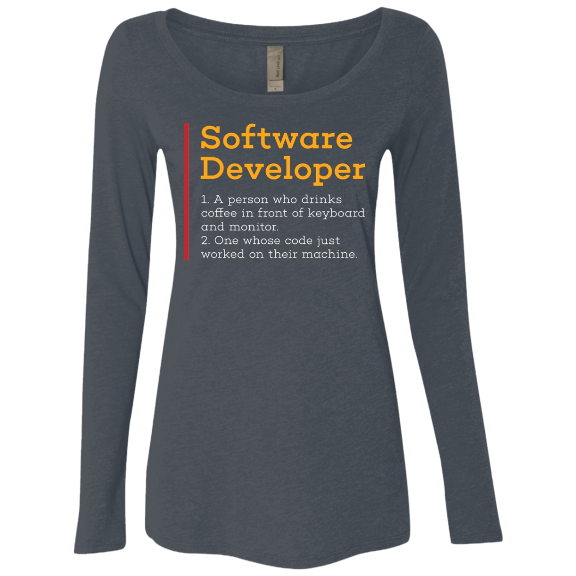 T-Shirts Vintage Navy / Small Software Developer Women's Triblend Long Sleeve Shirt