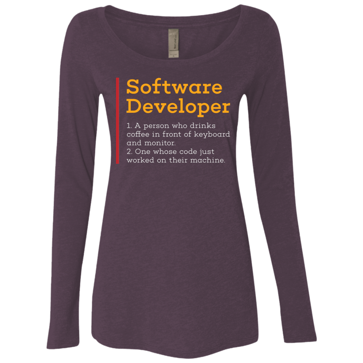 T-Shirts Vintage Purple / Small Software Developer Women's Triblend Long Sleeve Shirt