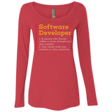 T-Shirts Vintage Red / Small Software Developer Women's Triblend Long Sleeve Shirt
