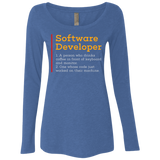 T-Shirts Vintage Royal / Small Software Developer Women's Triblend Long Sleeve Shirt