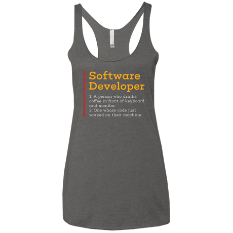 T-Shirts Premium Heather / X-Small Software Developer Women's Triblend Racerback Tank