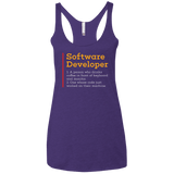 T-Shirts Purple Rush / X-Small Software Developer Women's Triblend Racerback Tank