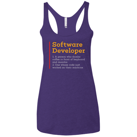 T-Shirts Purple Rush / X-Small Software Developer Women's Triblend Racerback Tank