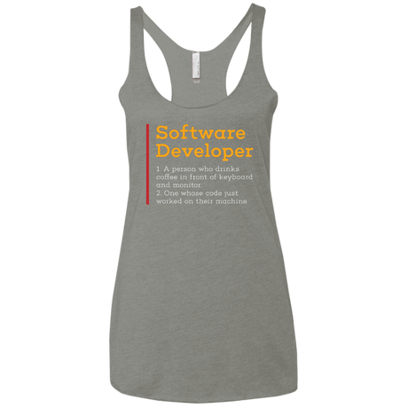 T-Shirts Venetian Grey / X-Small Software Developer Women's Triblend Racerback Tank