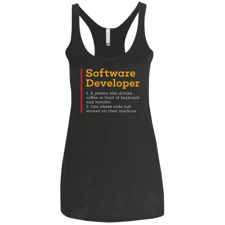 T-Shirts Vintage Black / X-Small Software Developer Women's Triblend Racerback Tank