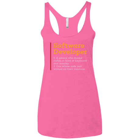 T-Shirts Vintage Pink / X-Small Software Developer Women's Triblend Racerback Tank