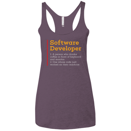 T-Shirts Vintage Purple / X-Small Software Developer Women's Triblend Racerback Tank
