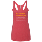 T-Shirts Vintage Red / X-Small Software Developer Women's Triblend Racerback Tank