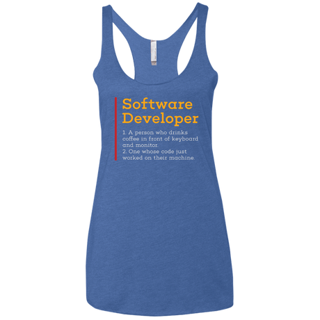 T-Shirts Vintage Royal / X-Small Software Developer Women's Triblend Racerback Tank