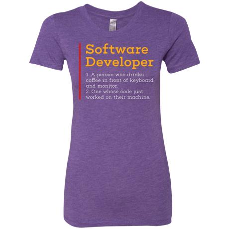 T-Shirts Purple Rush / Small Software Developer Women's Triblend T-Shirt