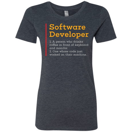T-Shirts Vintage Navy / Small Software Developer Women's Triblend T-Shirt