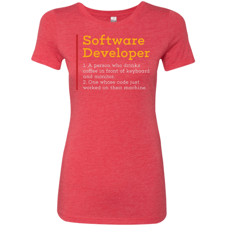 T-Shirts Vintage Red / Small Software Developer Women's Triblend T-Shirt