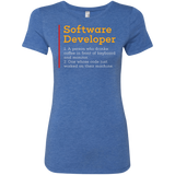 T-Shirts Vintage Royal / Small Software Developer Women's Triblend T-Shirt