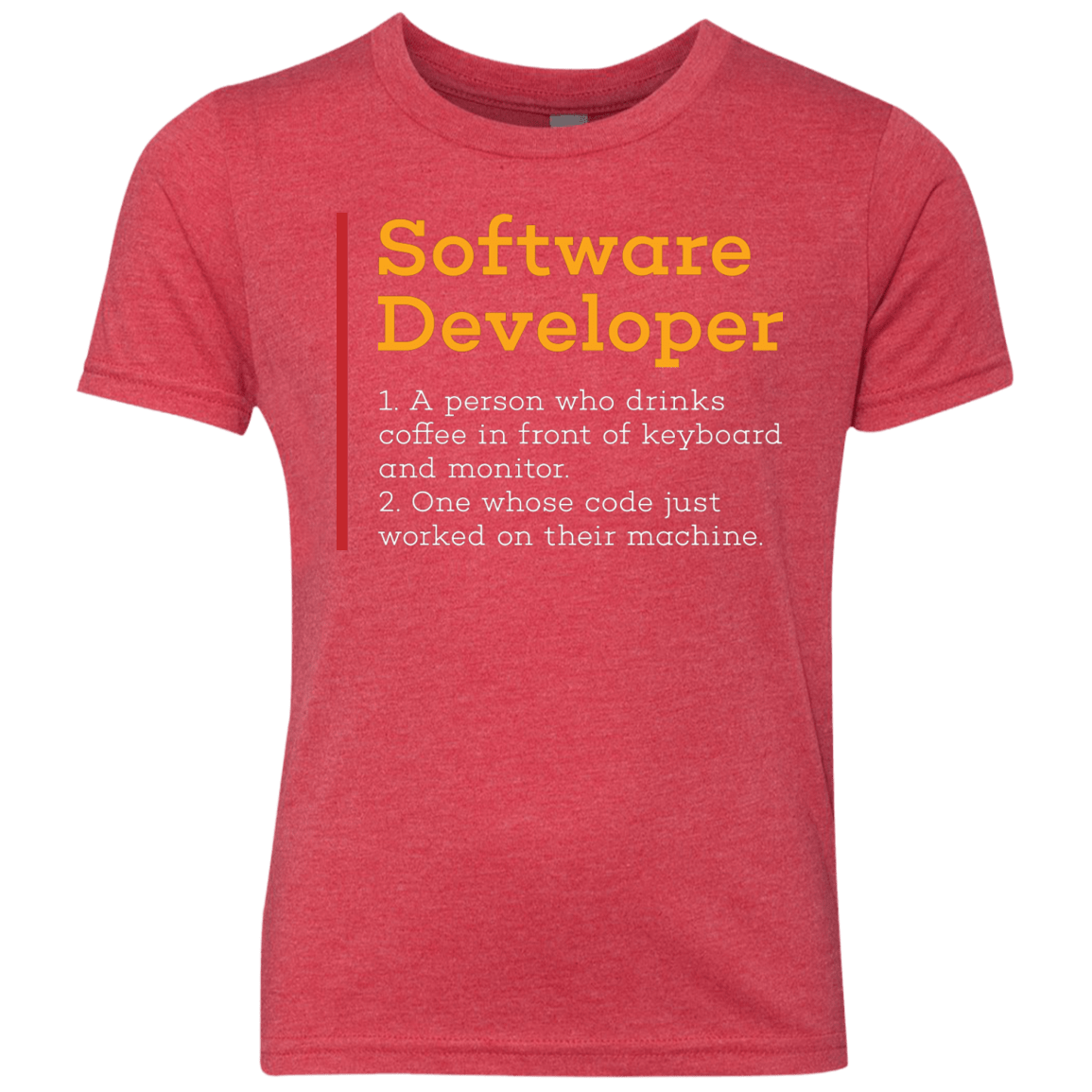 T-Shirts Vintage Red / YXS Software Developer Youth Triblend T-Shirt