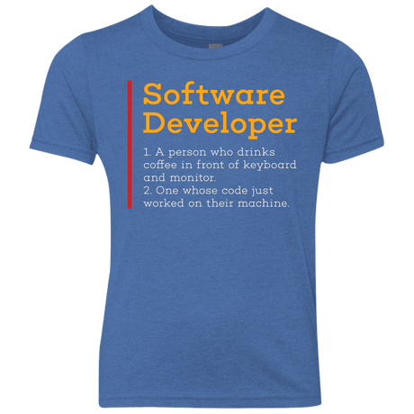 T-Shirts Vintage Royal / YXS Software Developer Youth Triblend T-Shirt