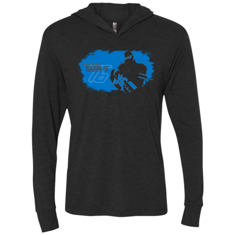 T-Shirts Vintage Black / X-Small Soldier 76 Base Triblend Long Sleeve Hoodie Tee