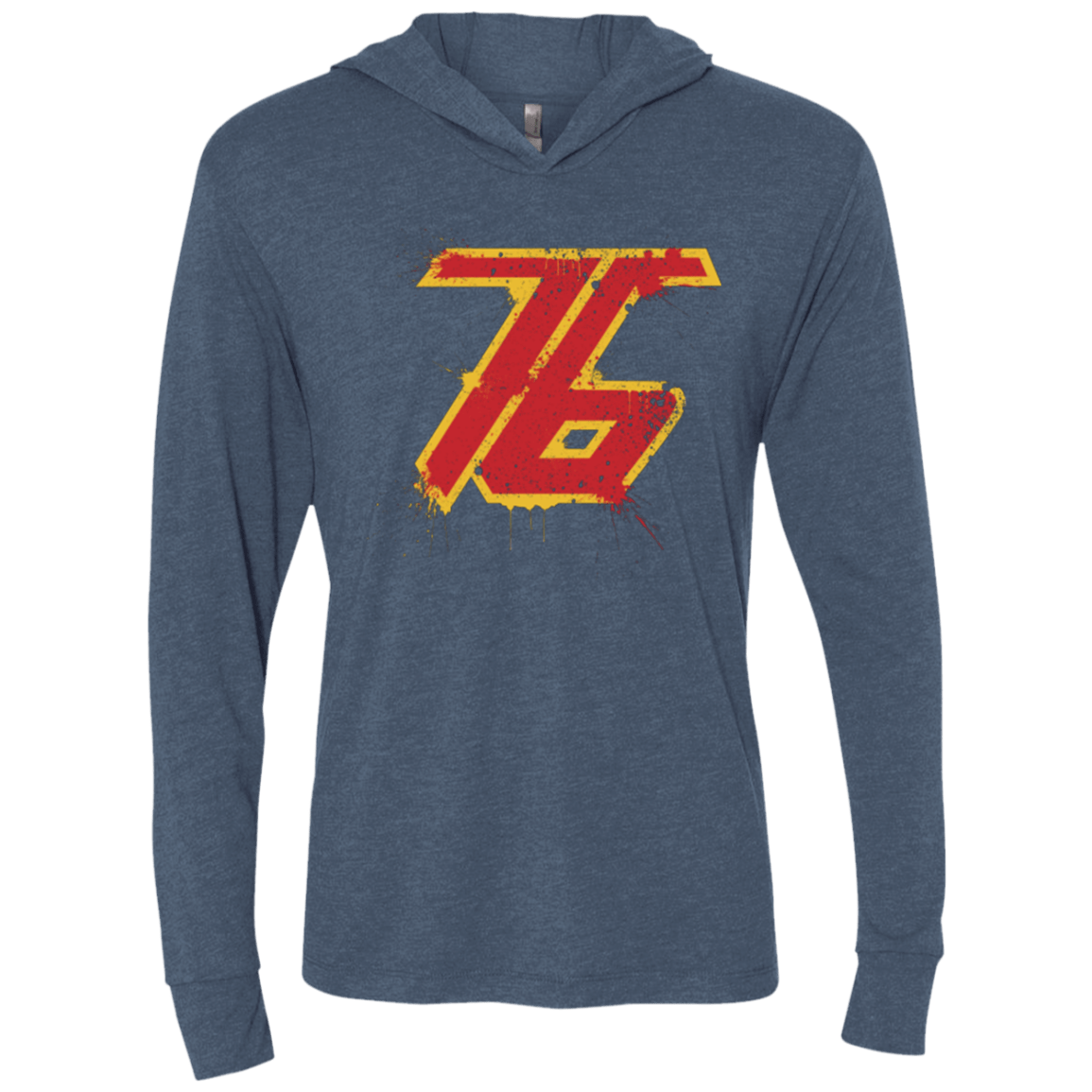 T-Shirts Indigo / X-Small Soldier 76 Triblend Long Sleeve Hoodie Tee