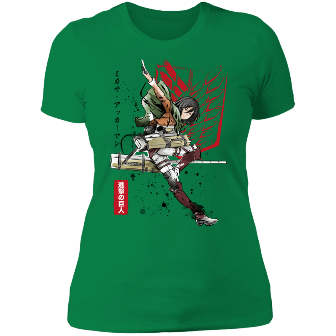 T-Shirts Kelly Green / S Soldier Mikasa Women's Premium T-Shirt