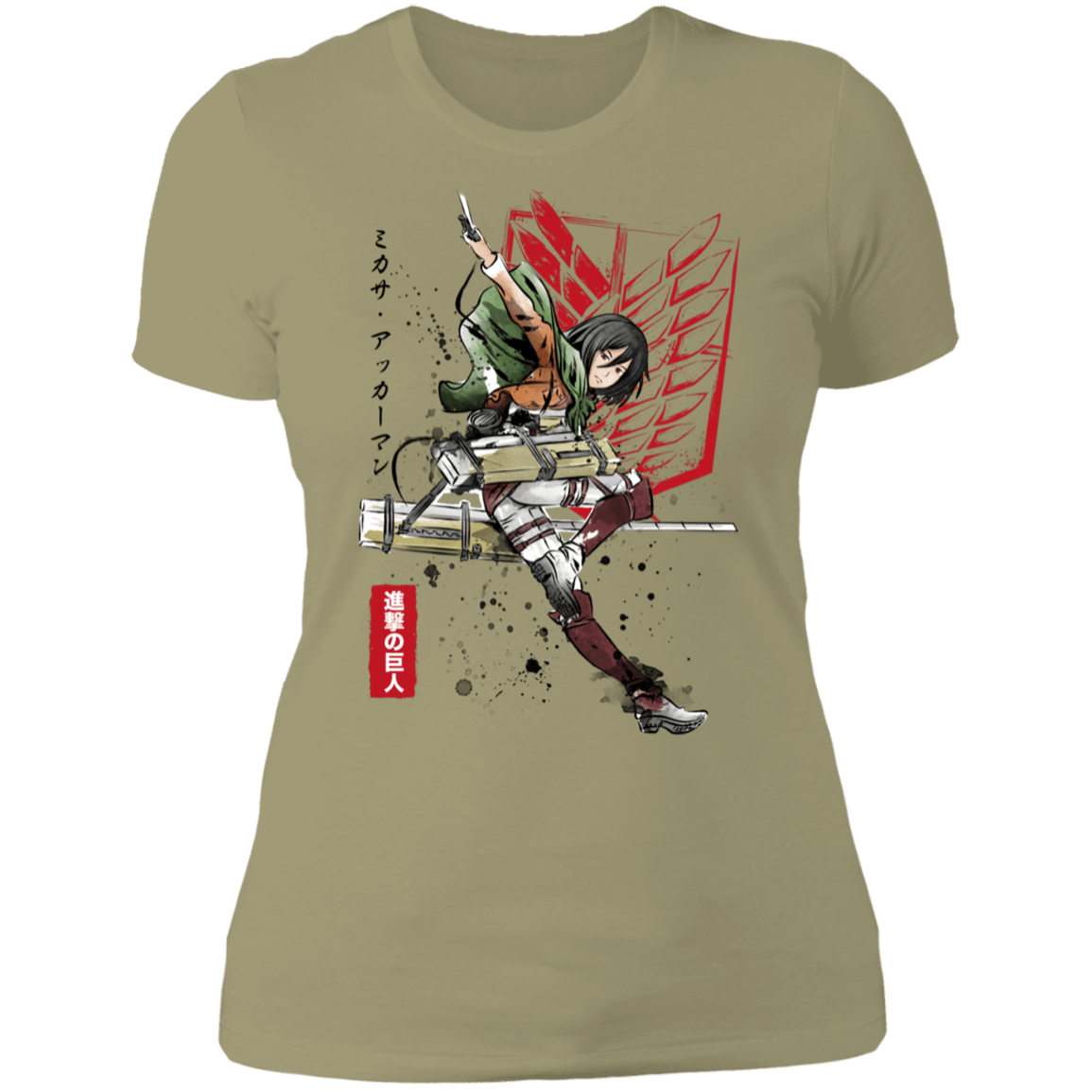 T-Shirts Light Olive / S Soldier Mikasa Women's Premium T-Shirt