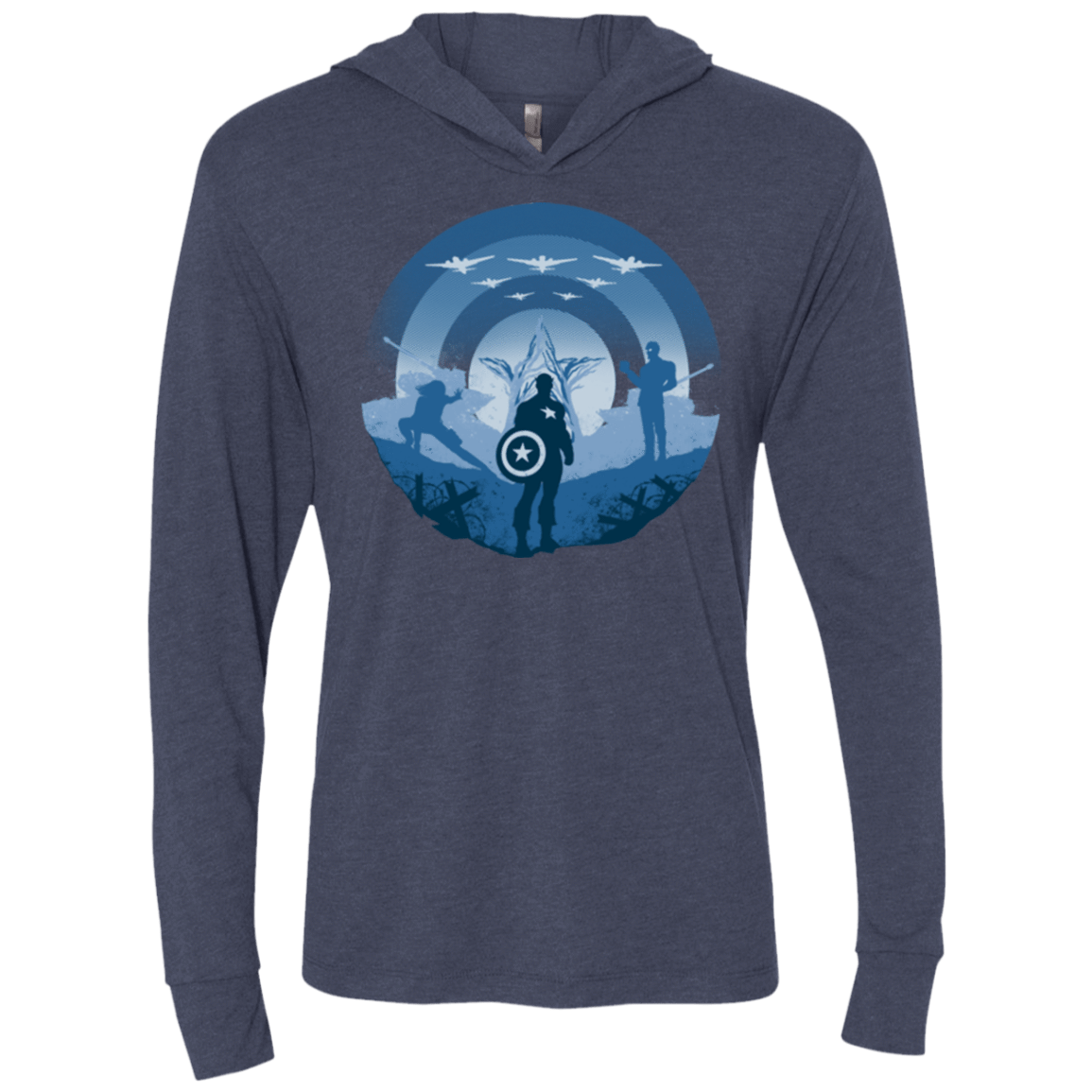 T-Shirts Vintage Navy / X-Small Soldier of Freedom Triblend Long Sleeve Hoodie Tee