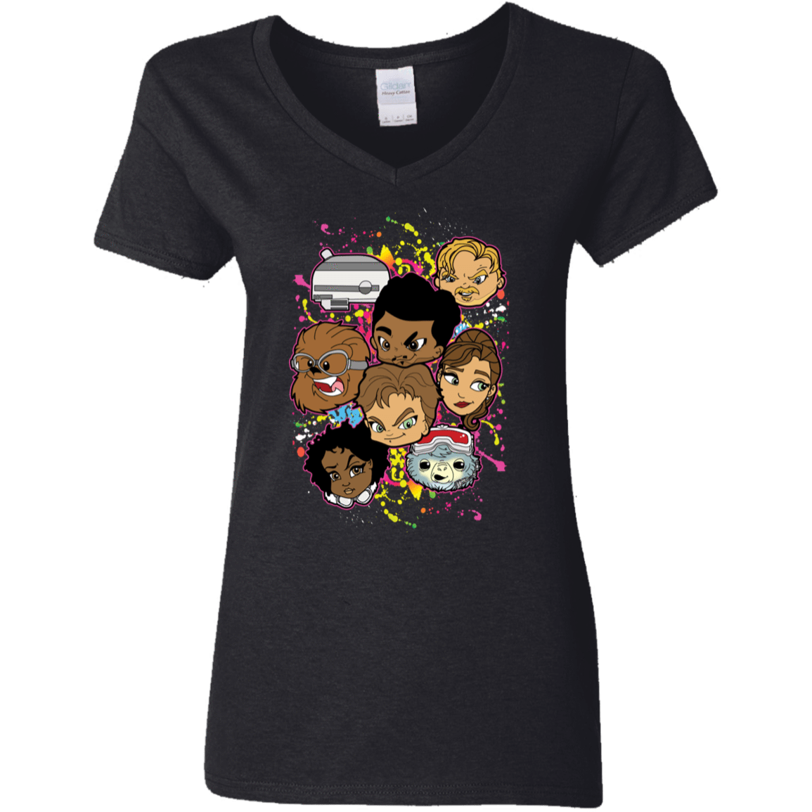 T-Shirts Black / S Solo Heads Women's V-Neck T-Shirt