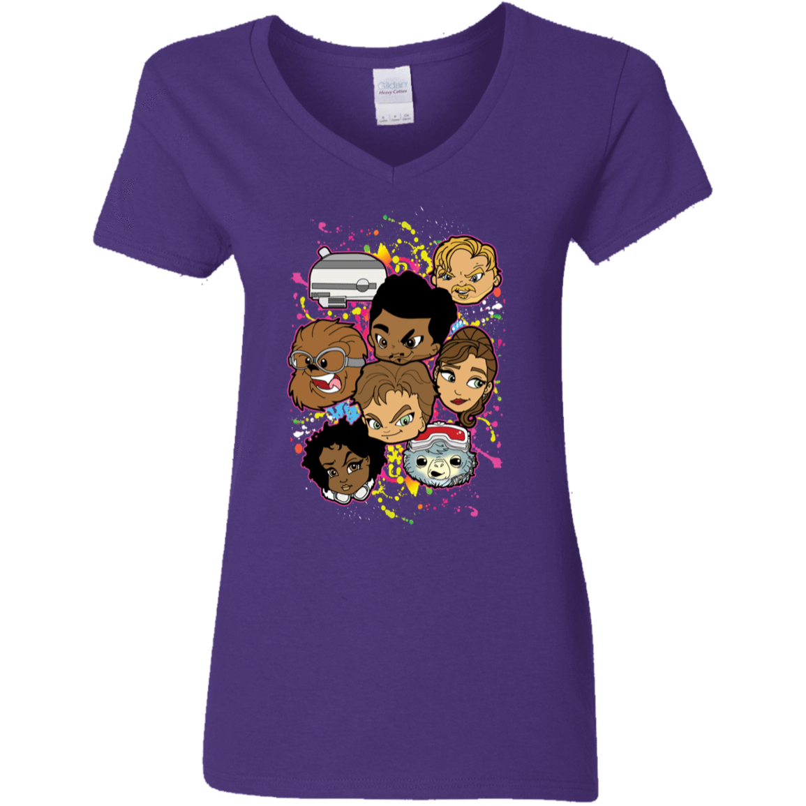 T-Shirts Purple / S Solo Heads Women's V-Neck T-Shirt