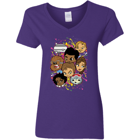 T-Shirts Purple / S Solo Heads Women's V-Neck T-Shirt